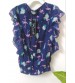 Printed Top For Girl, With Waist Elastic Band, Children Wear, Color Blue, Printed Design,100% Polyester. Ages: Between 3 To 7 Years